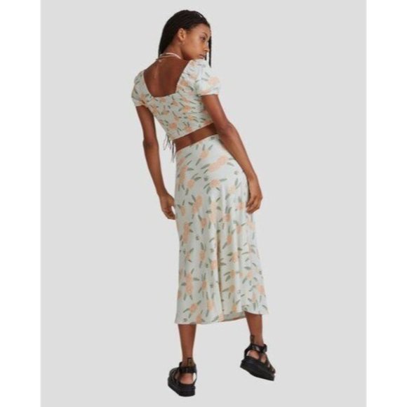 RVCA Luke Pelletier Collab BNWT Floral Annika Midi Skirt Women's Size Small - Picture 2 of 11